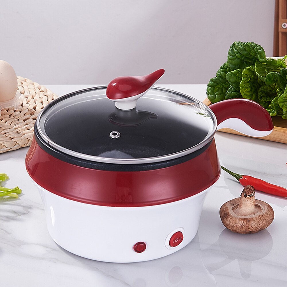 Draagbare Elektrische Pot Kookgerei Noodle Pot Fornuis Non-stick Braadpan Met Dampende Rack Voor Eieren/Dumplings/soep/Pap