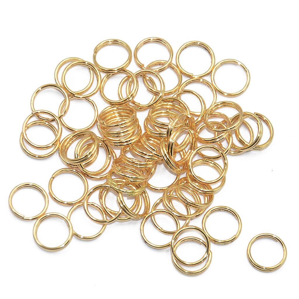 200 Pack Metal Split Rings Double Loop Jump Ring Diameter 6/8mm for Jewelry Making Key Rings Bag Charms Findings: 8mm gold