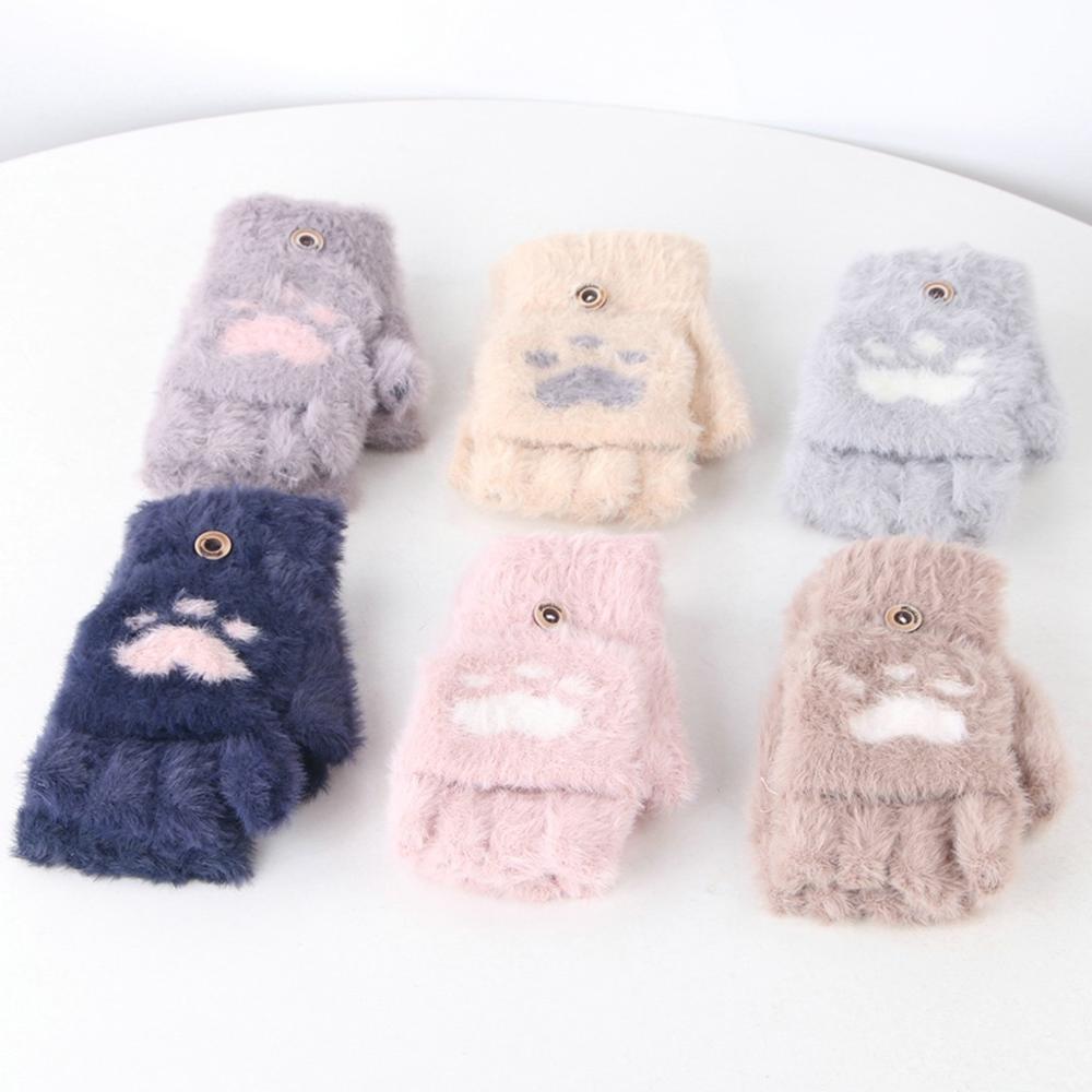 Warme Kleinkind Baby Winter Gestrickte Fäustlinge Handschuhe Herz Fleece Kinder Jungen Mädchen Cabrio Flip Top Handschuhe Cartoon Handschuhe