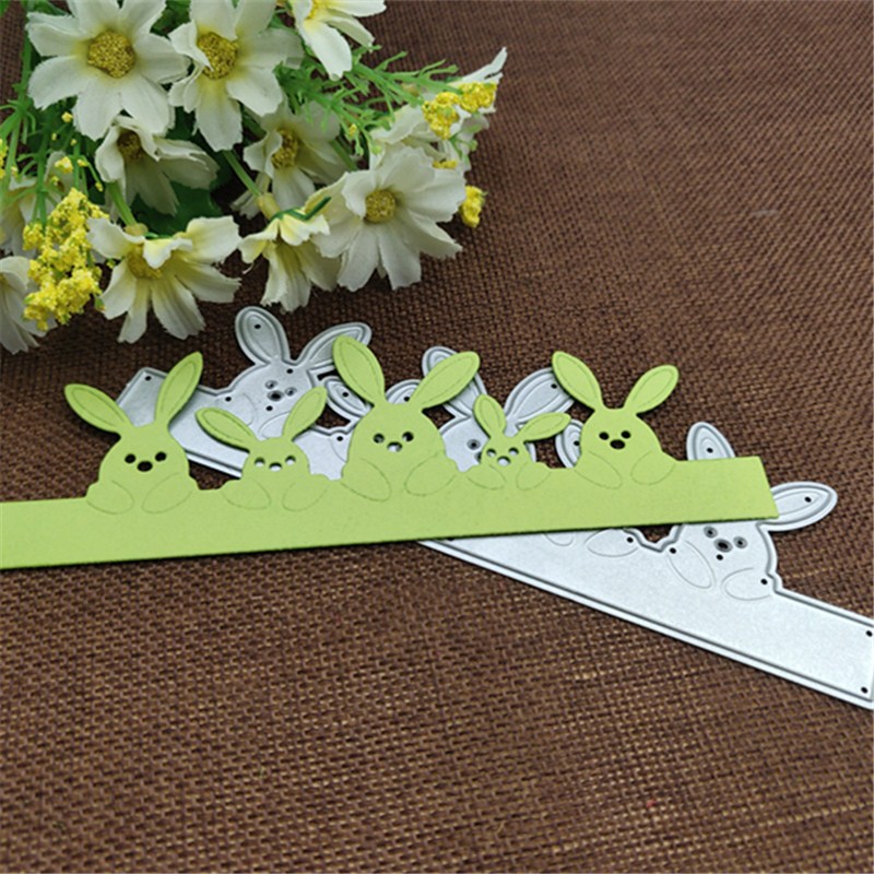 Pâques lapin famille métal découpe meurt pochoir pour bricolage Scrapbooking Album Photo gaufrage papier cartes artisanat découpe