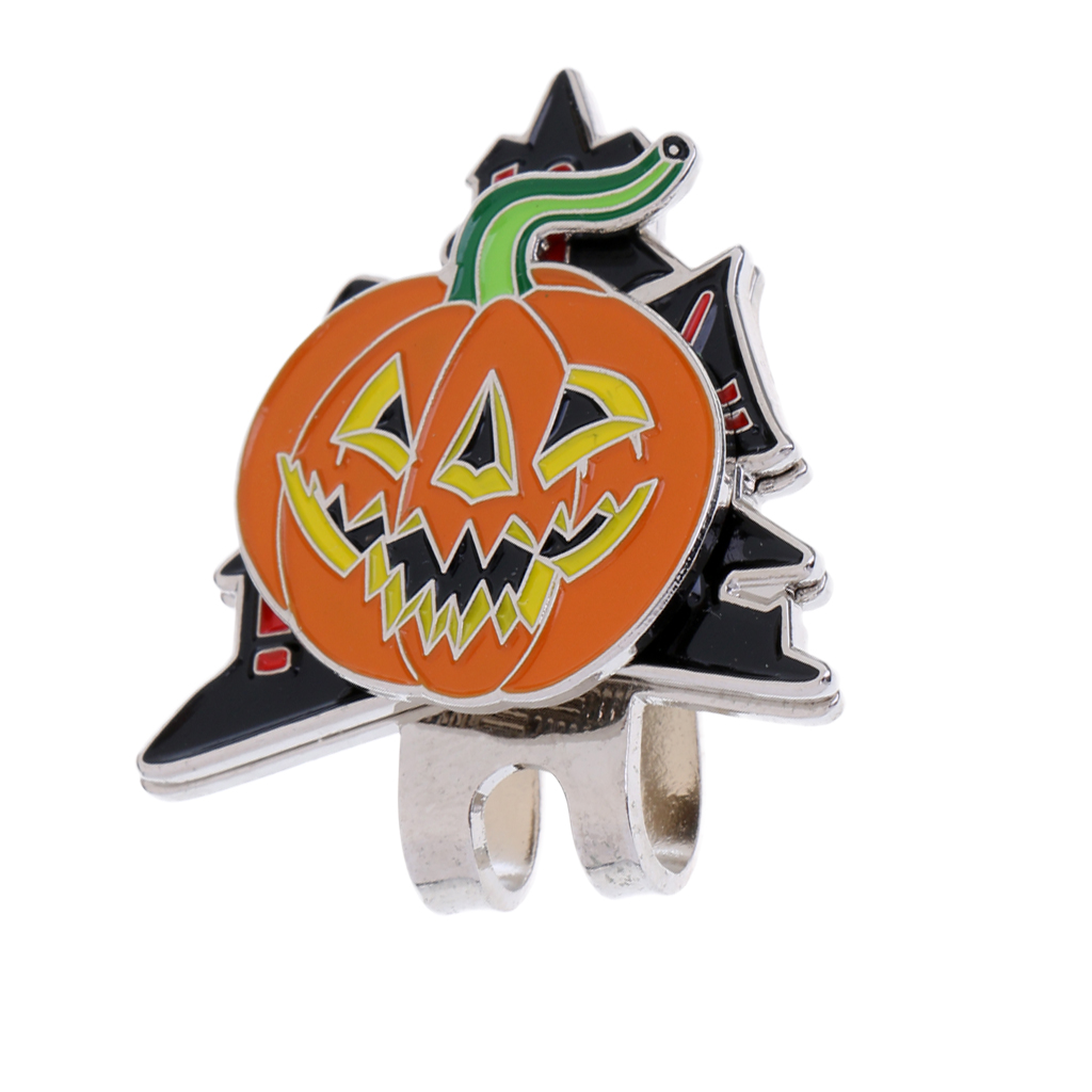 Robust sjovt halloween græskar magnetiseret hat cap clip-on golf markør golf tilbehør