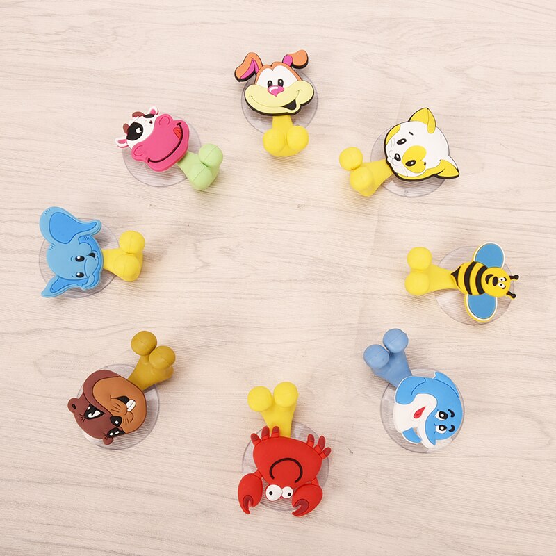 24 colors Wall Suction Holder Tool Animal Cute Cartoon Suction Cup Toothbrush Holder Bathroom Accessories Set