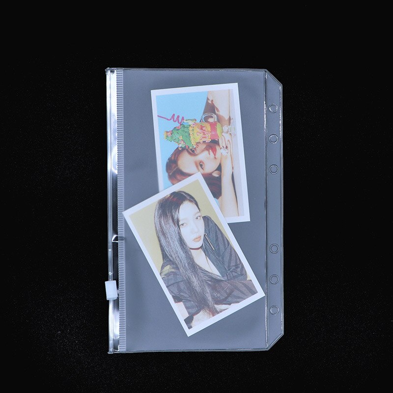 1PCS A5 / A6 transparent PVC zipper presentation file folder bag compact planner file holder bag: A6 Zipper