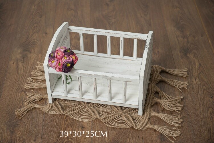 Cama de bebé para fotografía, cuna de bebé en forma de corazón, contenedor de madera para estudio fotográfico, utilería para posar