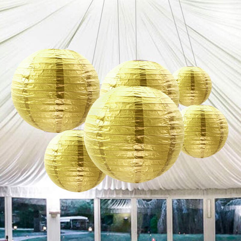 Farolillos de papel chinos para decoración, farolillos de papel de color verde y morado, tamaño mixto, para en casa, Festival, boda, cumpleaños, al aire libre