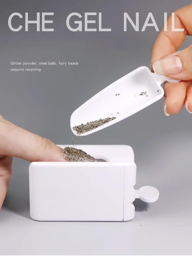 Trempage poudre plateau de recyclage ongles paillettes boîte de rangement manucure outils avec dissolvant de vernis à ongles coton lingettes