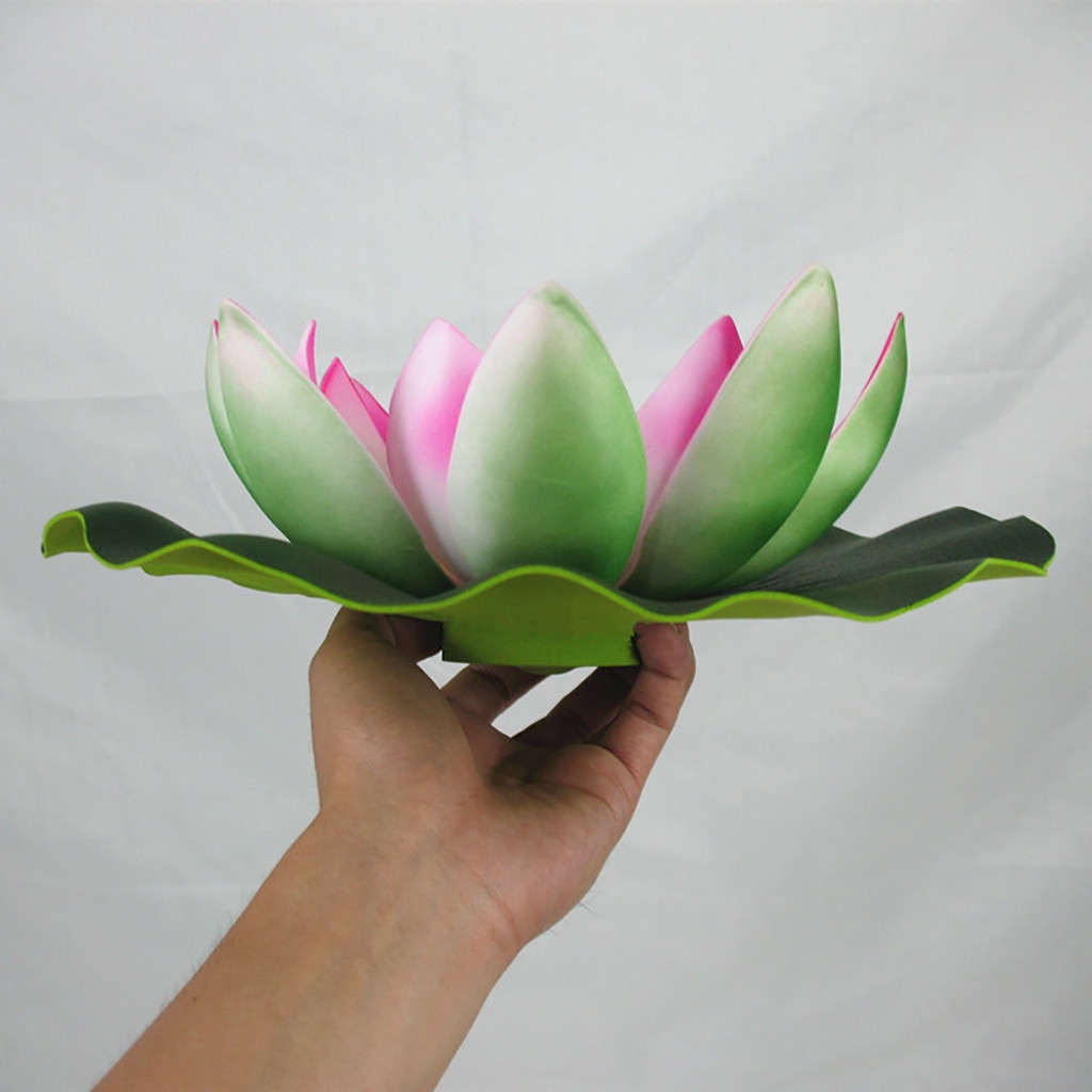 Solcelledrevet led blomsterlys kunstig lotus form flydende springvand dam have pool lampe led nat lys sol pool lys