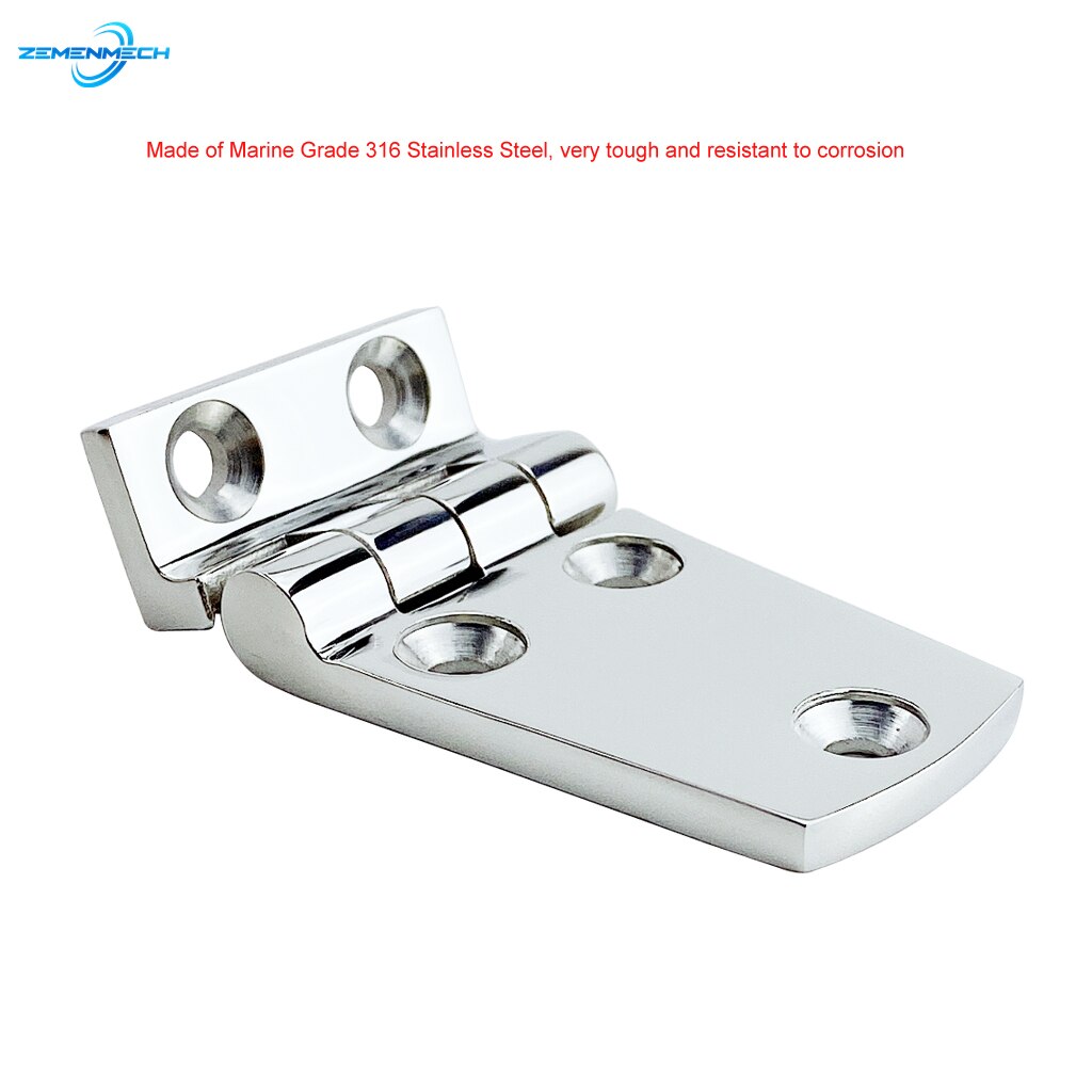 2PCS Flush Door Hatch Compartment Folding Bending Hinge Deck Hinge Door Strap Butt Hinge Boat Marine Accessories Stainless Steel