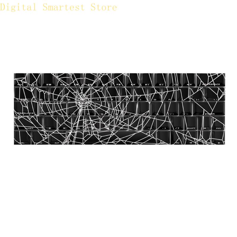 85AA 64/74Key Keycaps Customs Spiders Web Keycap Set Side Print Backlit Key Keycaps for 61/64/68 Mechanical Keyboards: BROWN