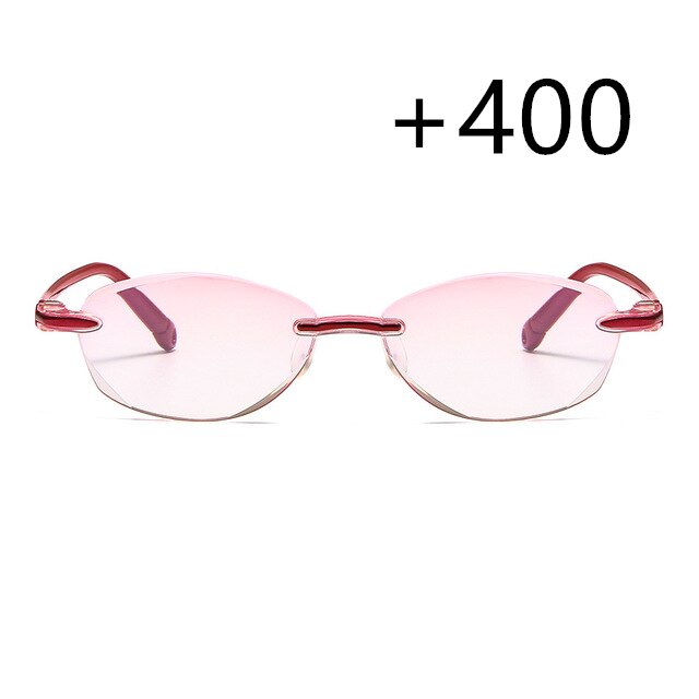 Ultralight Rimless Reading Glasses Anti Blue Light Radiation Computer Presbyopia Readers spectacleso Reader Glasses: 400