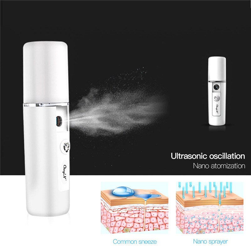 Ultrasone Huid Scrubber Diepe Gezicht Reinigingsmachine Verwijderen Vuil Mee-eter Peeling Lifting Massager + Nano Facial Steamer Sproeier