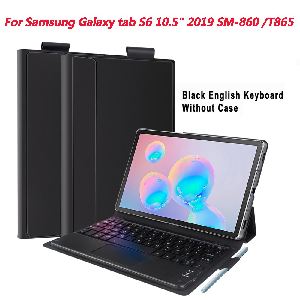 Wireless Russian Keyboard for Samsung Galaxy Tab S6 10.5 In SM-860/T865 Tablet Bluetooth Keyboard Korean Magnetic Keyboards: English