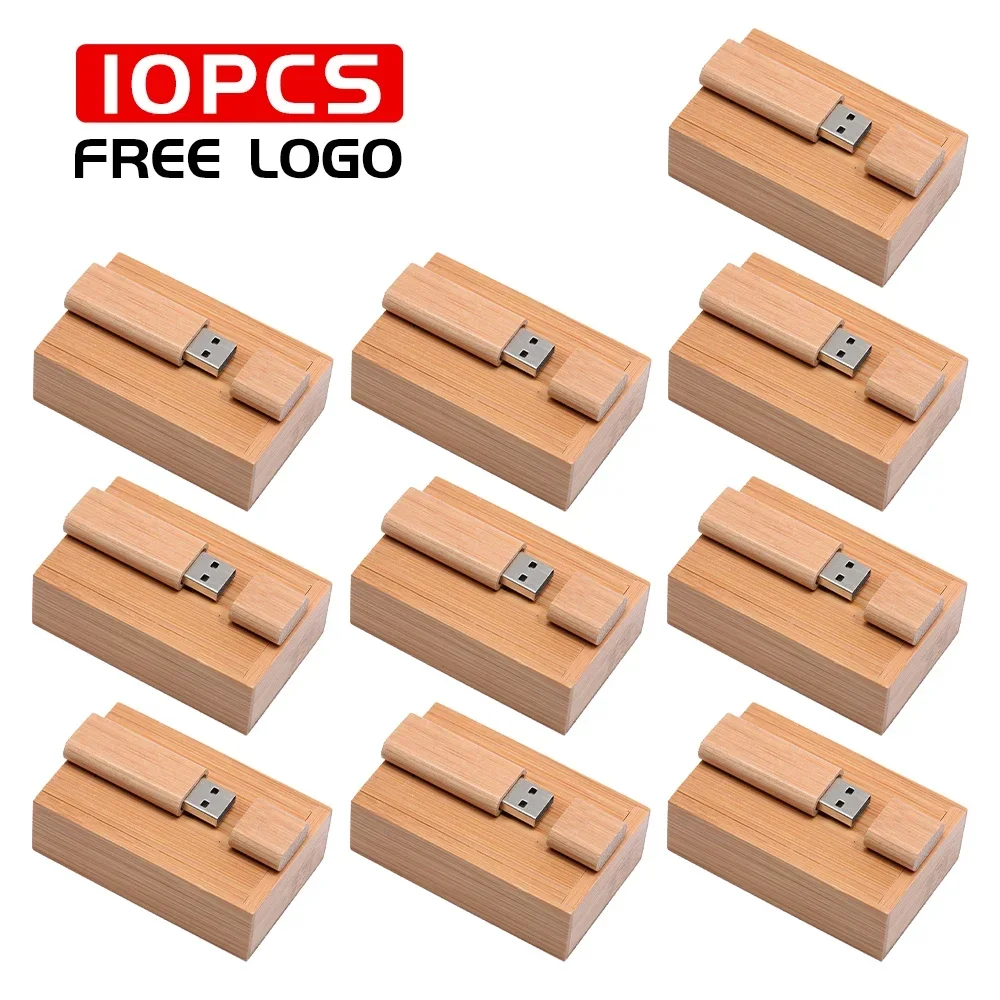 10 TEILE/LOS USB 2.0 Flash Laufwerke 128 GB Holz Pen stick 16 GB 32 GB mit Box Memory stick 16 GB Hochzeitsgeschenk U disk Kostenloses individuelles logo: Lila / 32GB