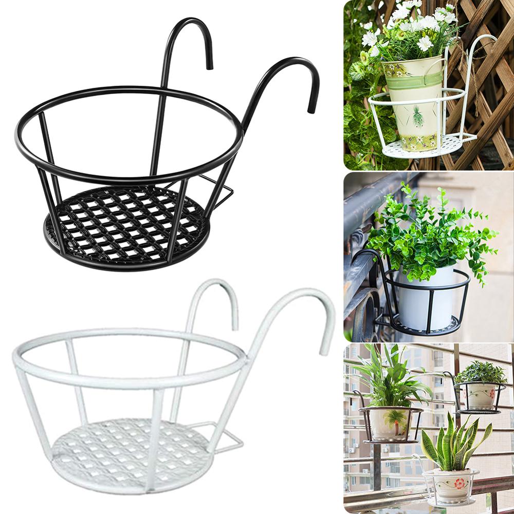 Bastidores de plantas colgantes para balcón, decoración redonda para macetas, barandilla para ventana exterior, soporte de bonsái de hierro, 2022