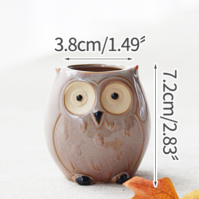 Strongwell Miniatuur Uil Bloempot Wastafel Bloempotten Fairy Tuin Potten Ornament Home Office Decor Succulent Groene Planten: 3
