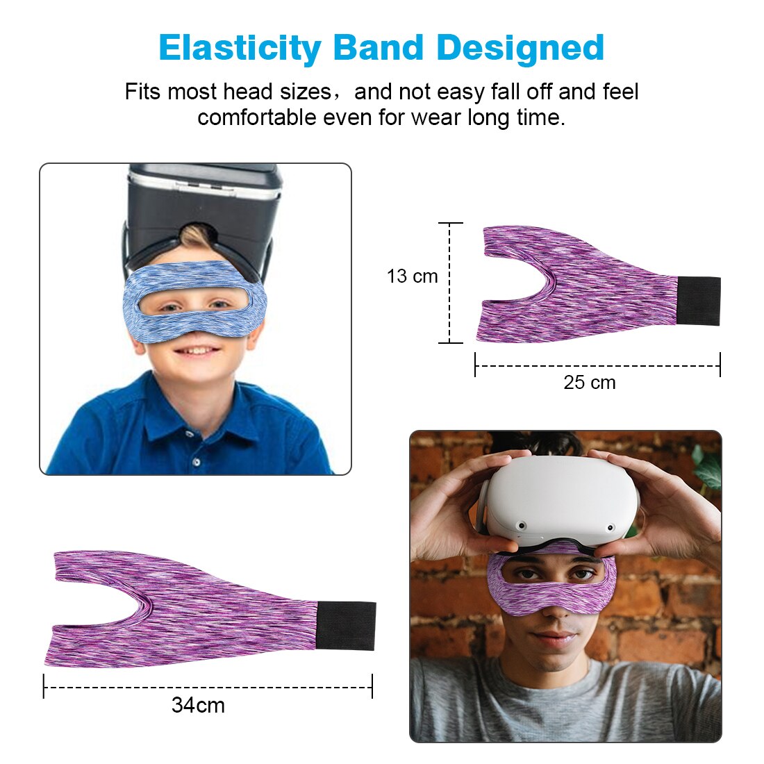 2 Pcs Vr Accessoires Eye Cover Ademend Zweet Band Verstelbare Maten Met Virtual Reality Headsets Voor Oculus Quest 2 Vr masker