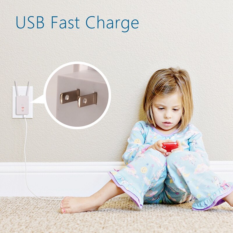 WiFi Repeater Wifi Signal Range Extender 2.4GHz 300Mbs AP Mode to Provide a Stable Network for Online Working