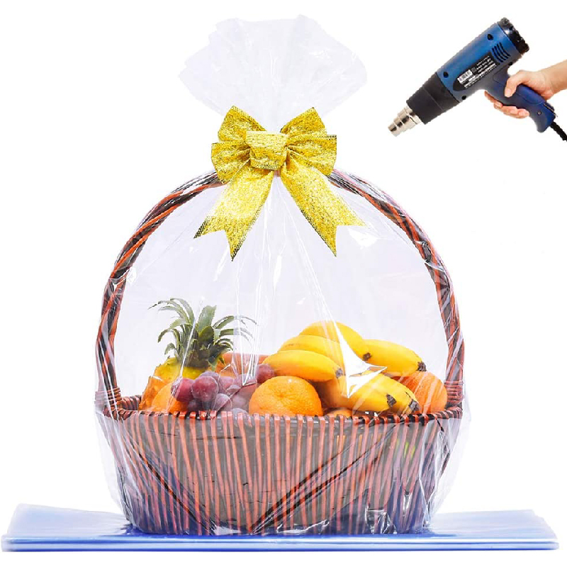 10 Uds. Bolsas de de cesta retráctil Extra grande, cestas de bolsas retráctiles de PVC de celofán transparente para de Navidad