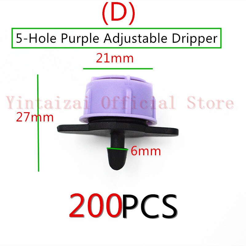 Plastic Adjustable Flow Micro Spray Drip Head Drip Irrigation Sprinkler Flower Pot Head Dripper Emitter Garden Watering: D