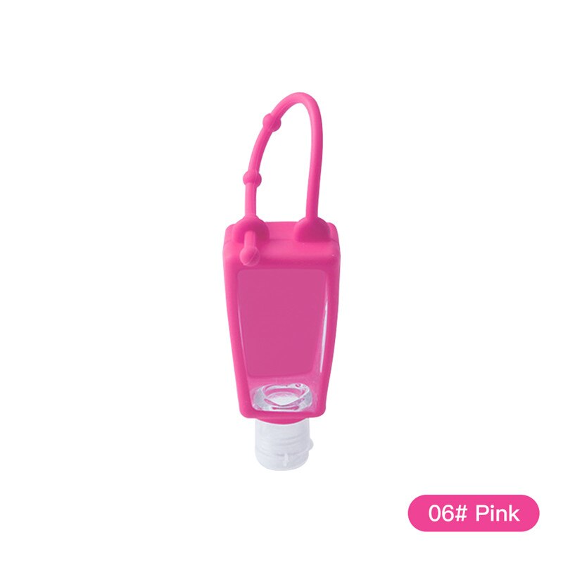 5 st 30ml silikon reseflaskor silikon påfyllningsbar klämbar behållare handsprit flaskor tom nyckelringshållare: 06