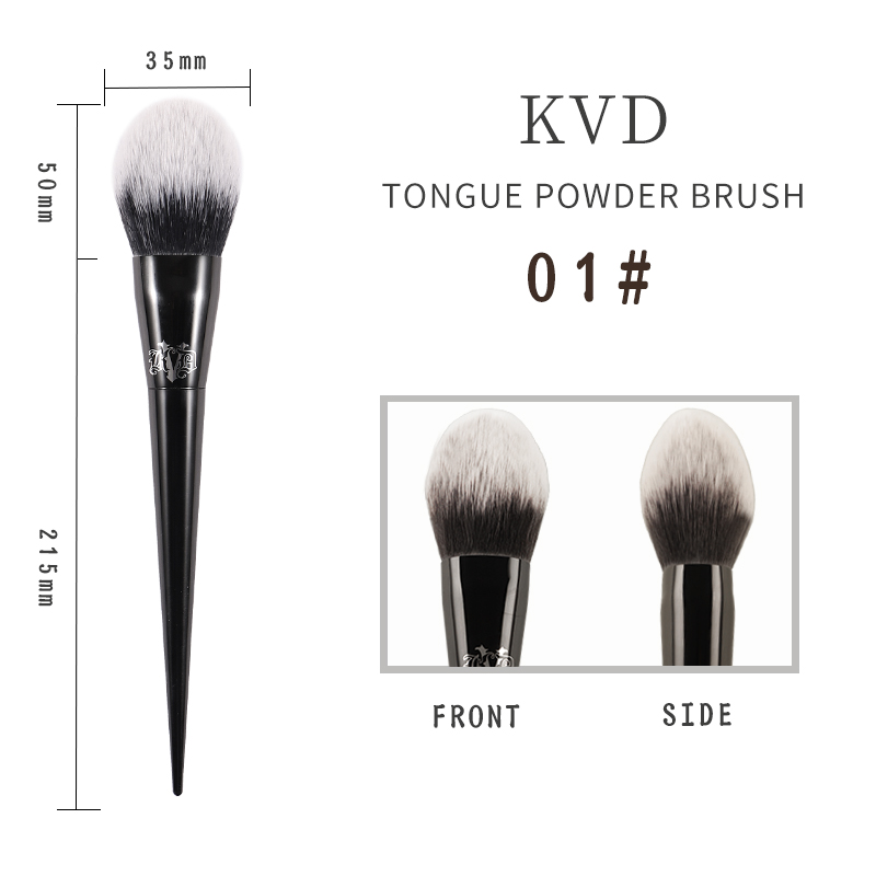 Kat Von D-brocha de maquillaje para base, colorete, resaltador, corrector en polvo, brocha para esculpir sombra de ojos, brochas de maquillaje de KVD: Negro