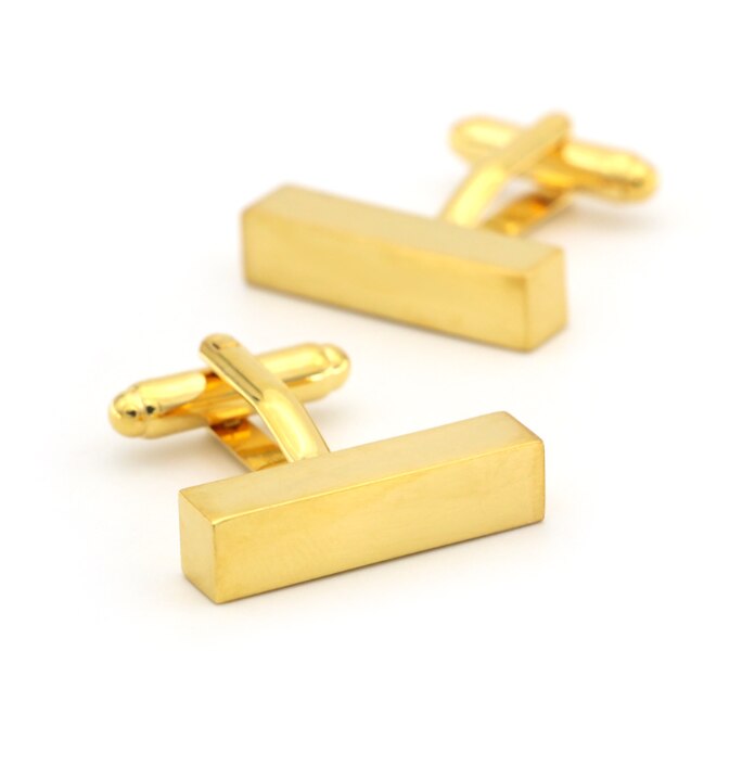 10 Paren/partij Klassieke Zilveren Cilinder Manchetknopen Goud/Rosegoud Cuboid Manchetknopen Koper Plating Manchet Knop Mannen Sieraden Business: Gold Cuboid