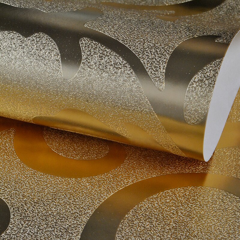 Luxe Zilver Behang Home Decor Moderne Wandbekleding 10M Metallic Roll Vinyl Glitter Goud Folie