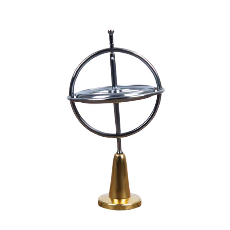 Creatieve Wetenschappelijke Educatief Metalen Vinger Gyroscoop Gyro Top Druk Verlichten Klassieke Speelgoed Traditionele Leren Speelgoed Voor Kinderen: silvery