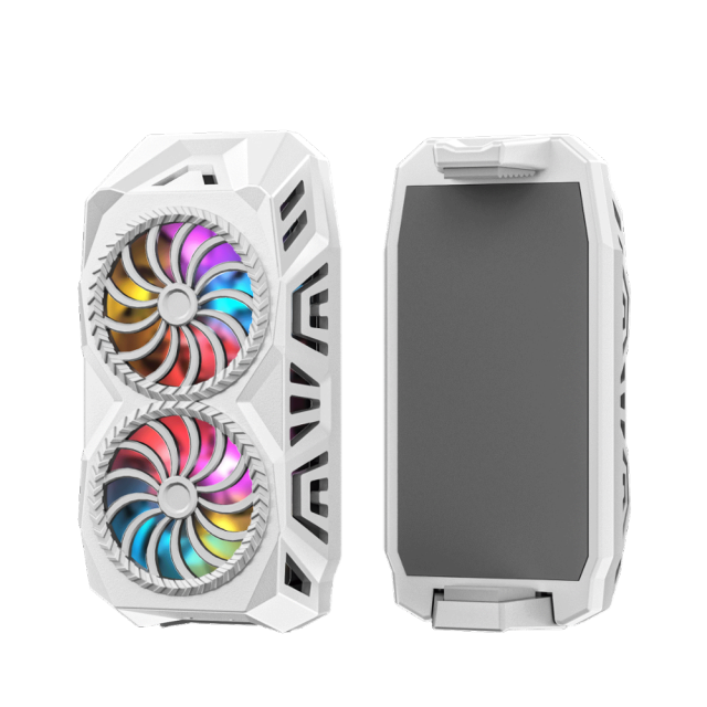 Uniwersalny telefon komórkowy Radiator telefon do gier Cooler regulowany przenośny uchwyt wentylatora Radiator dla iPhone 11Pro XS Max Samsung S10 S20 S8 S9 Huawei Xiaomi LG OPPO VIVO Redmi oneplus xperia: WHITE
