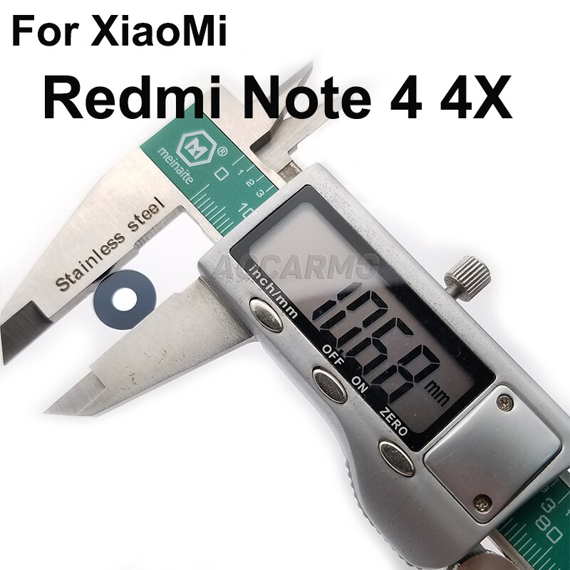 Aocarmo Rear Back Camera Lens Glass With Adhesive Sticker Replacement Part For XiaoMi Redmi Note 4 4X