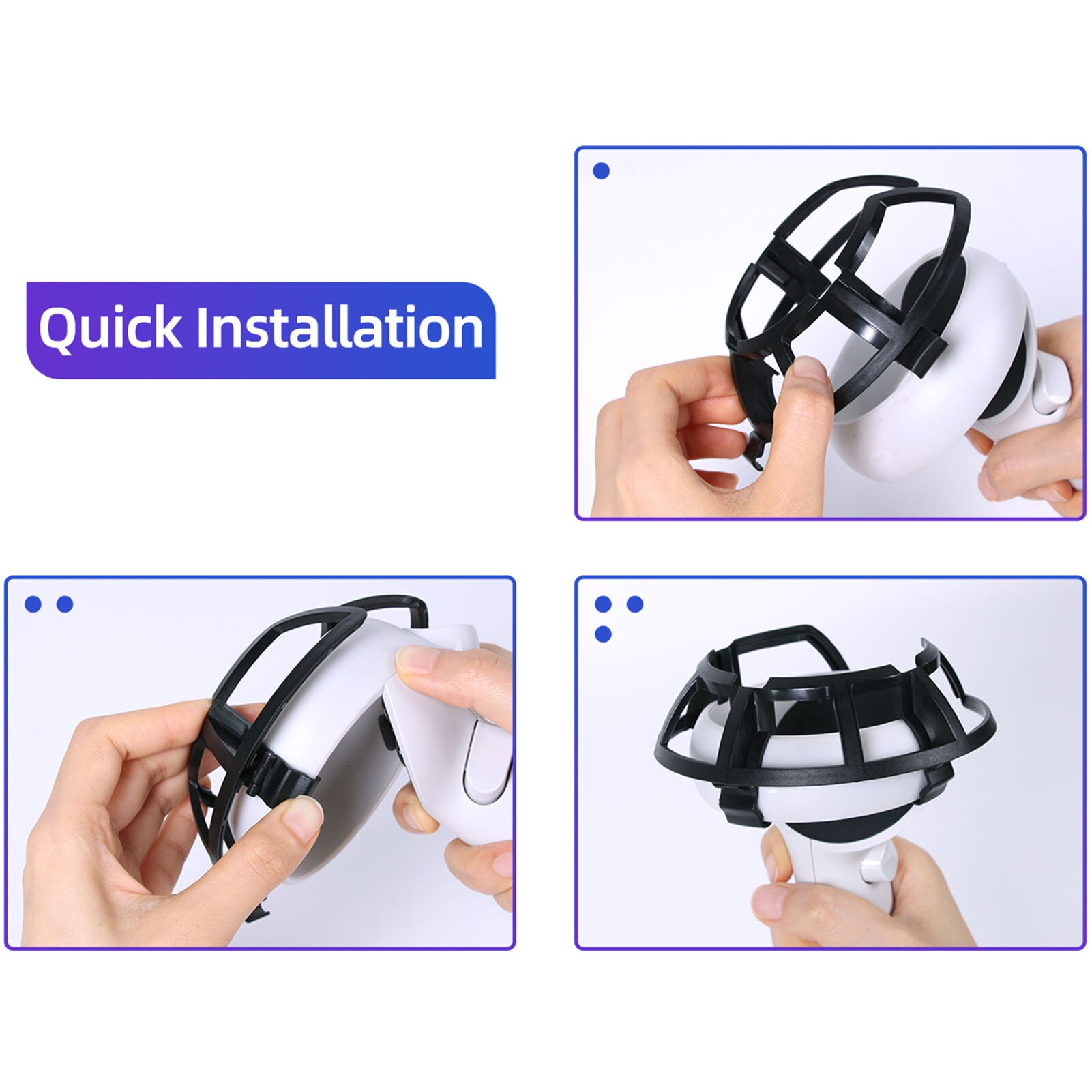 1 Paar Anti-Collision Ring Voor Oculus Quest 2 Vr Touch Controller Beschermende Kooi Anti-Shock Controller Frame beschermhoes