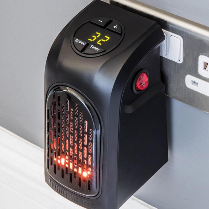 Elektrisk vægvarmer mini bærbar plug-in personlig rumvarmer til indendørs opvarmning camping ethvert sted justerbar termostat