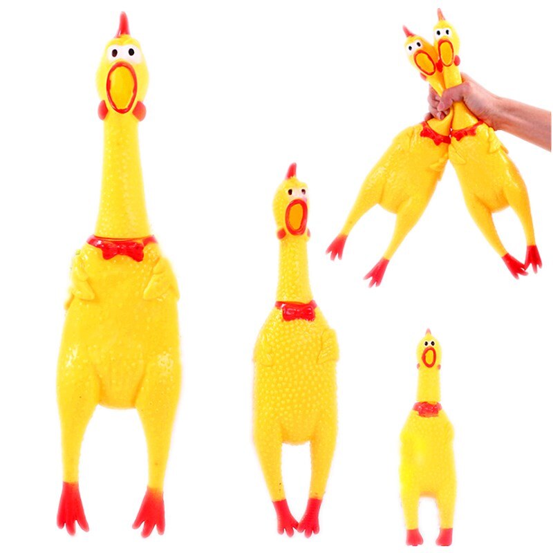 Pet dog toy screaming chicken screaming chicken dog molars yellow rubber chicken dog chew toy durable and funny buzz