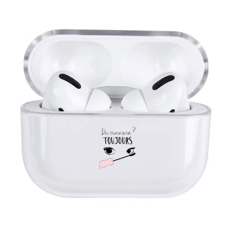 Funda rígida transparente bonita para Apple Airpods funda para auriculares con dibujos animados divertidos para Airpod Pro/2/1: For Pro -1