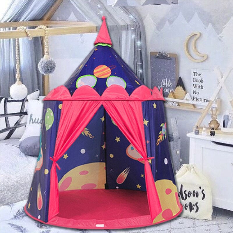 Prince Castle Play Tent for Boys Toddlers Indoor and Outdoor Playhouse Folding Portable Play Teepee for Kids