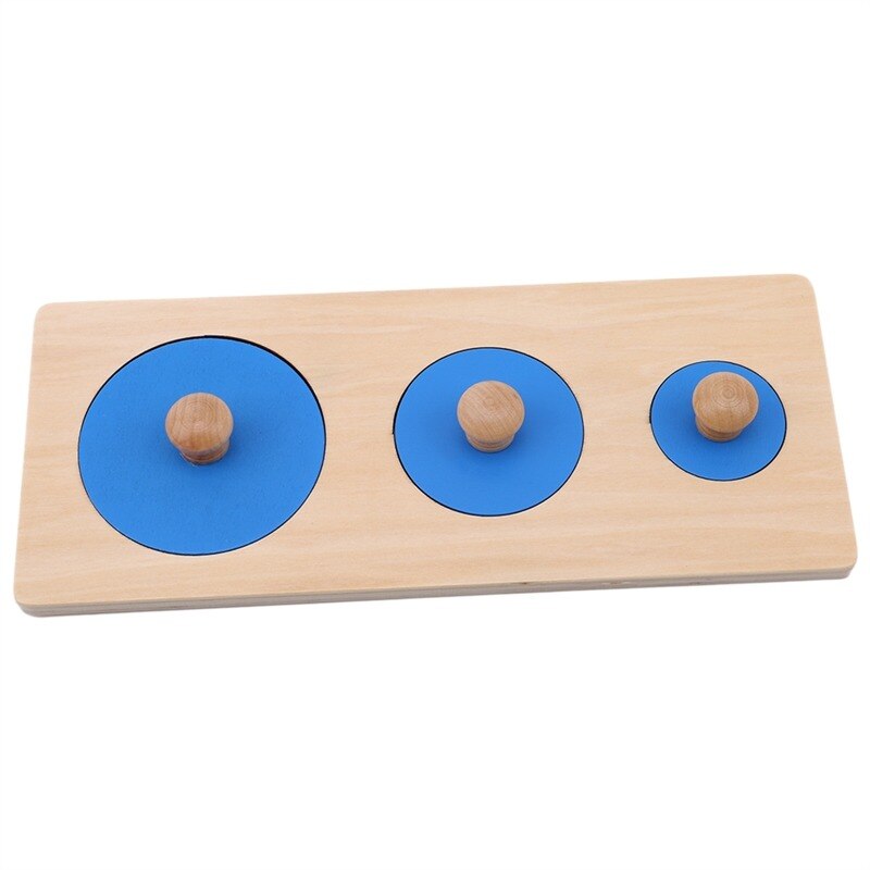 Forme in legno Geometriche Ordinamento Matematica Montessori Di Puzzle Colorato di Apprendimento In Età Prescolare Gioco Educativo Giocattoli Del Bambino del bambino: three circle