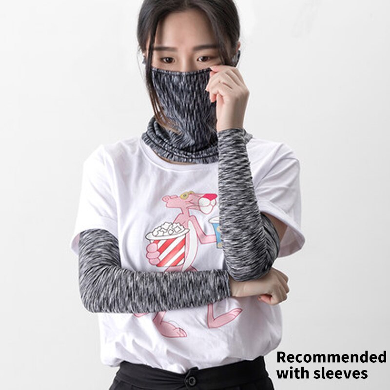 Rockbros Zomer Fiets Ijs Zijde Gezichtsmasker Uv Anti-Zweet Ademend Fietsen Running Bandana Zon Bescherming Sport Gezichtsmasker