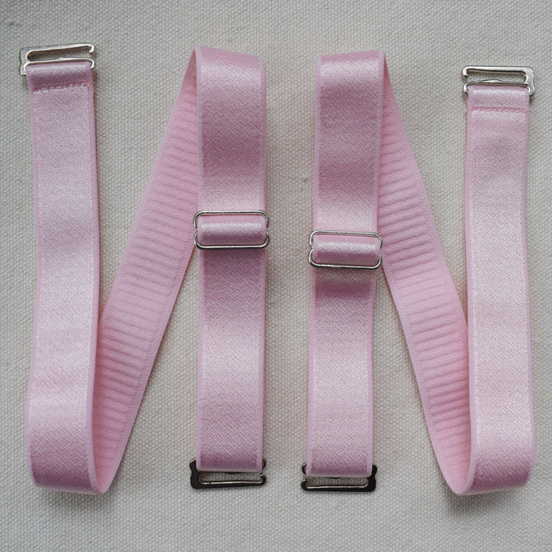 Bretelles de soutien-gorge de remplacement pour femmes, 45cm, 15mm, 18mm de largeur, élastiques, réglables, amovibles, multicolores, Double épaule élastique: Fuchsia