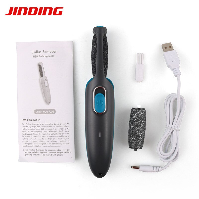 Elektrisk fodfil fjernelse af hård hud fodsliber usb opladning afskalning hård hud smuk fod 2 gear juster pedicure maskine