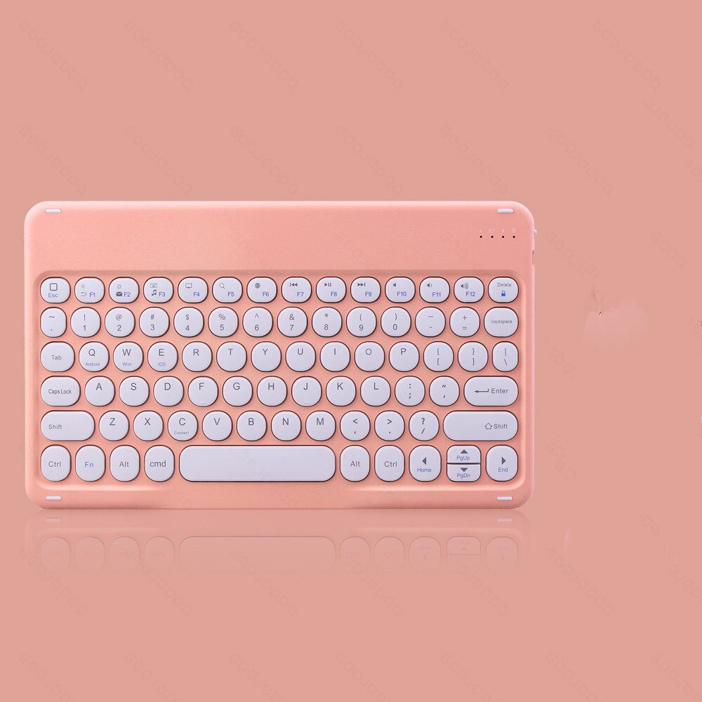 Retro Punk klawiatura okrągła czapka do Apple Ipad bezprzewodowa klawiatura Bluetooth uniwersalna do telefonu komórkowego Tablet przenośna klawiatura: pink