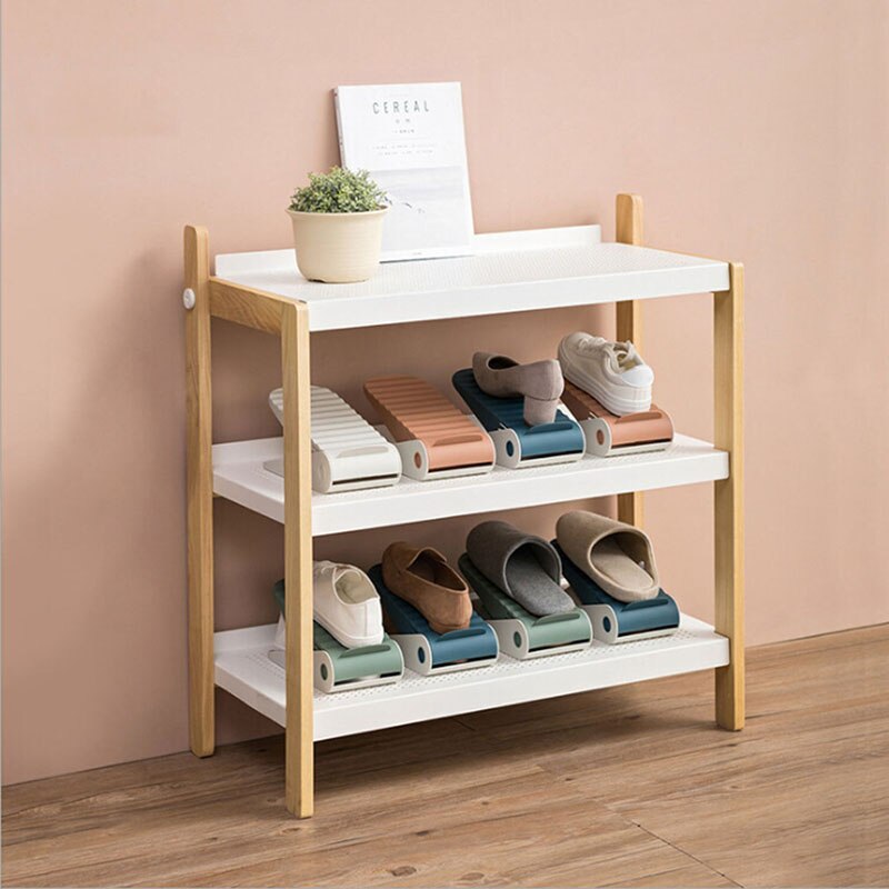 Praktische Schoen Rekken Organizer Schoeisel Ondersteuning Slot Ruimtebesparende Kast Closet Stand Gelaagde Opbergrek Schoenendoos
