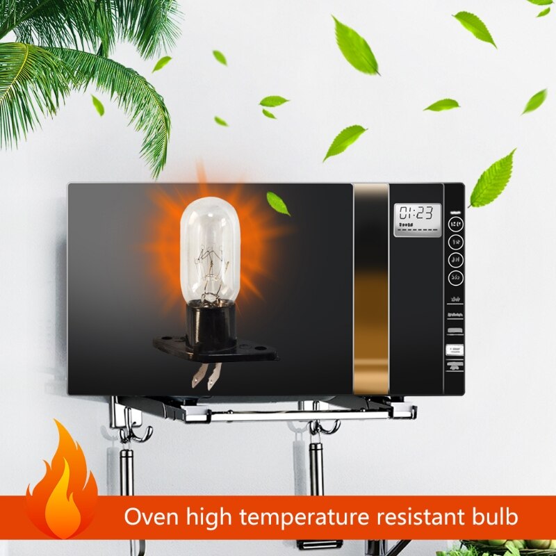 Bombilla de horno microondas Y98B 2A 240V 25W, Base de bombilla de iluminación para refrigerador con soporte