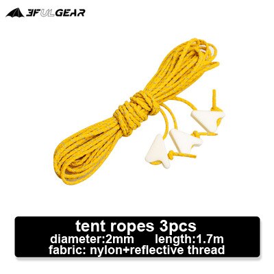 3F UL Gear – cordes réfléchissantes pour tente ou bâche, 4mm/2mm/1.5mm de diamètre, 2m/4m/20m: tent 2mm 1.7m 3pcs