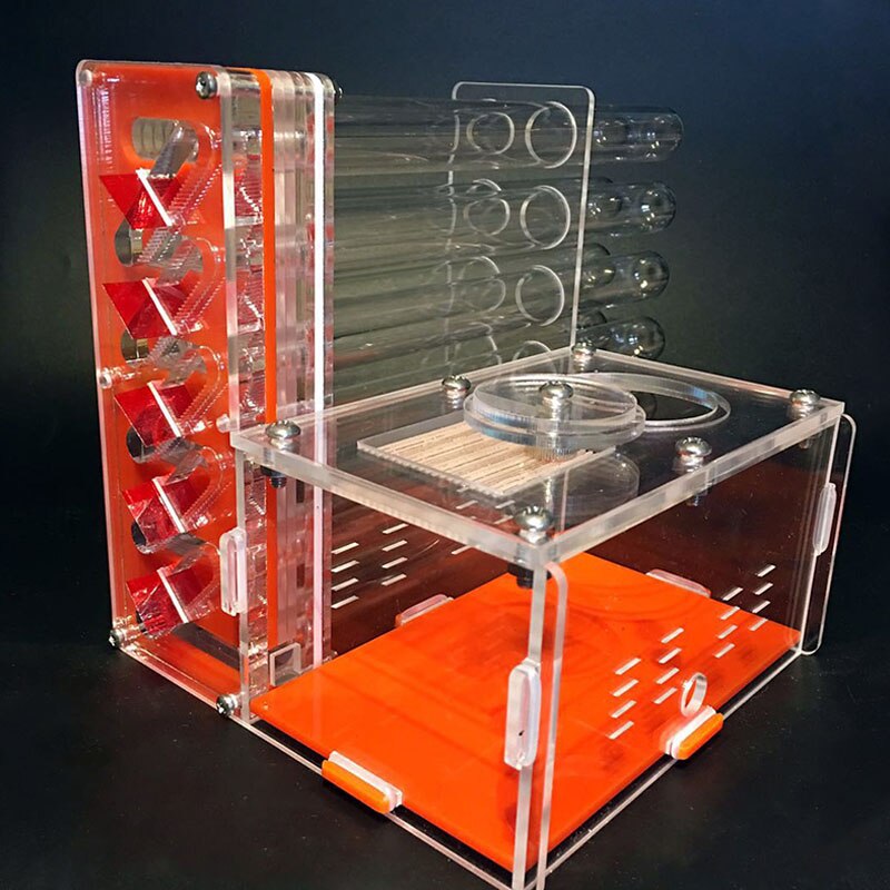 DIY Acrylic Ant Farm 12 Test Tubes Ant House with Feeding Area Ant Nest Workshop Insect Pet Anthill 14*14*15cm
