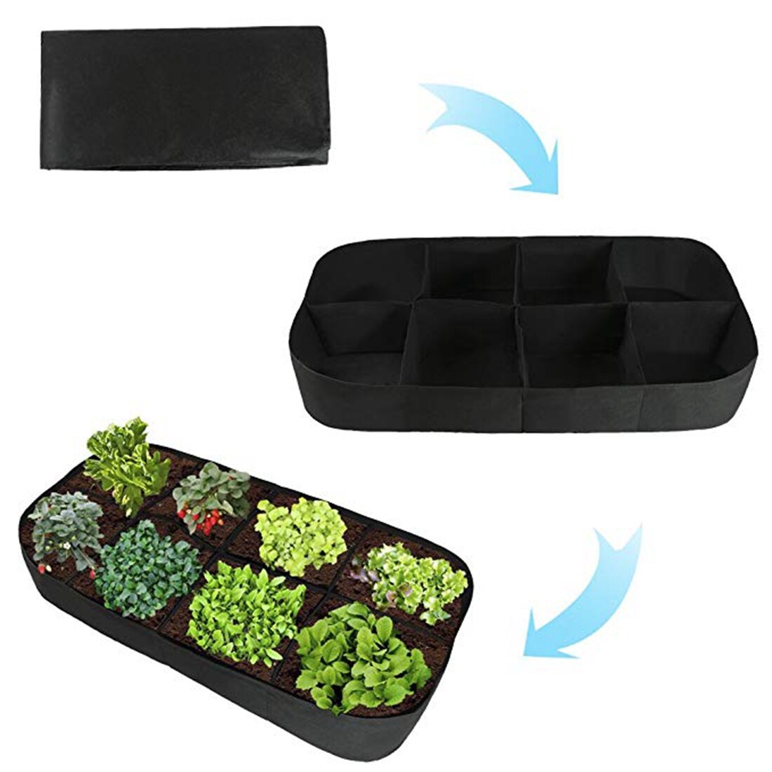 Macetas de fieltro para jardín, bolsas de tela para cultivo de vegetales, macetas grandes, suministros de jardinería, 180x90x30cm