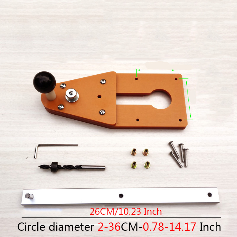 Circle Cutting Jig For Makita Electric Hand Trimmer Wood Router Milling Circle Slotting Trimming Machine Woodworking Tools: Set A 26cm