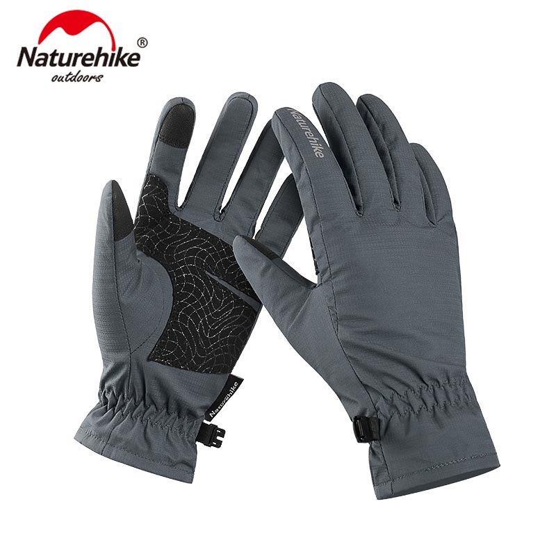 Naturehike  gl04 touch screen handsker udendørs vinter varme cykelhandsker vandtætte vindtætte vandrecampinghandsker: Grå
