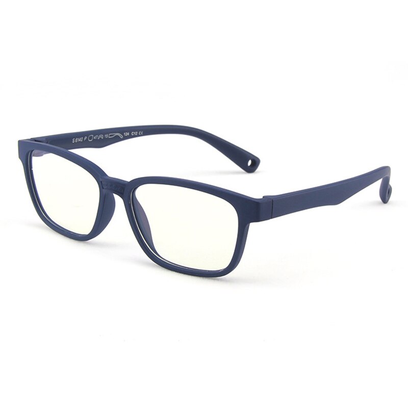 Kinderen Optische Glazen Flexibele Buigbare Een Stuk Veilig Brillen Meisjes Jongens Vlakte Spiegel Anti-Blauw Licht Siliconen Bril: L
