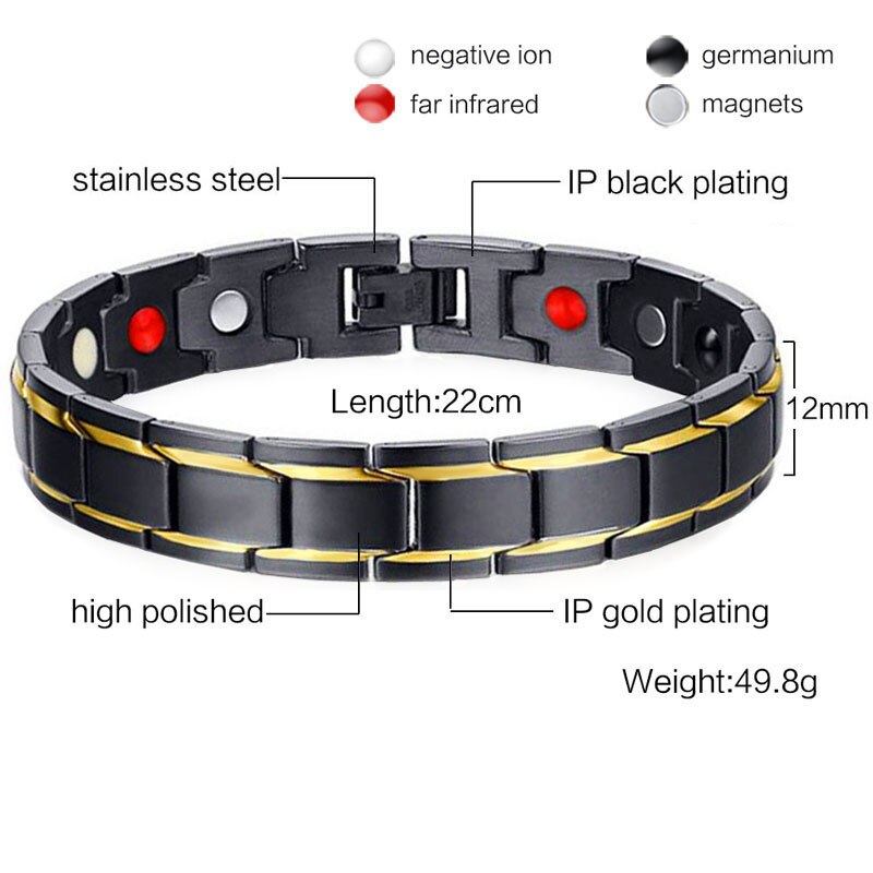 Mannen Vrouwen Rvs Gezondheid Magnetische Armbanden Power Therapie Armbanden voor Artritis Polsband Verstelbare