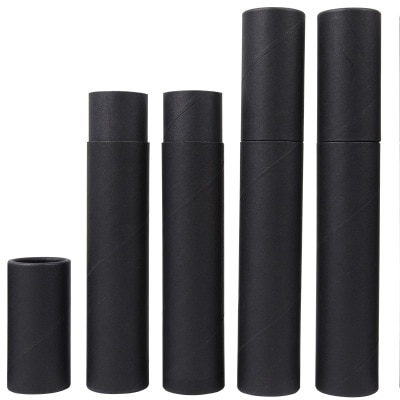 20pcs Black Kraft paper cardboard canister cylinder round jar bottle packaging box paperboard tube